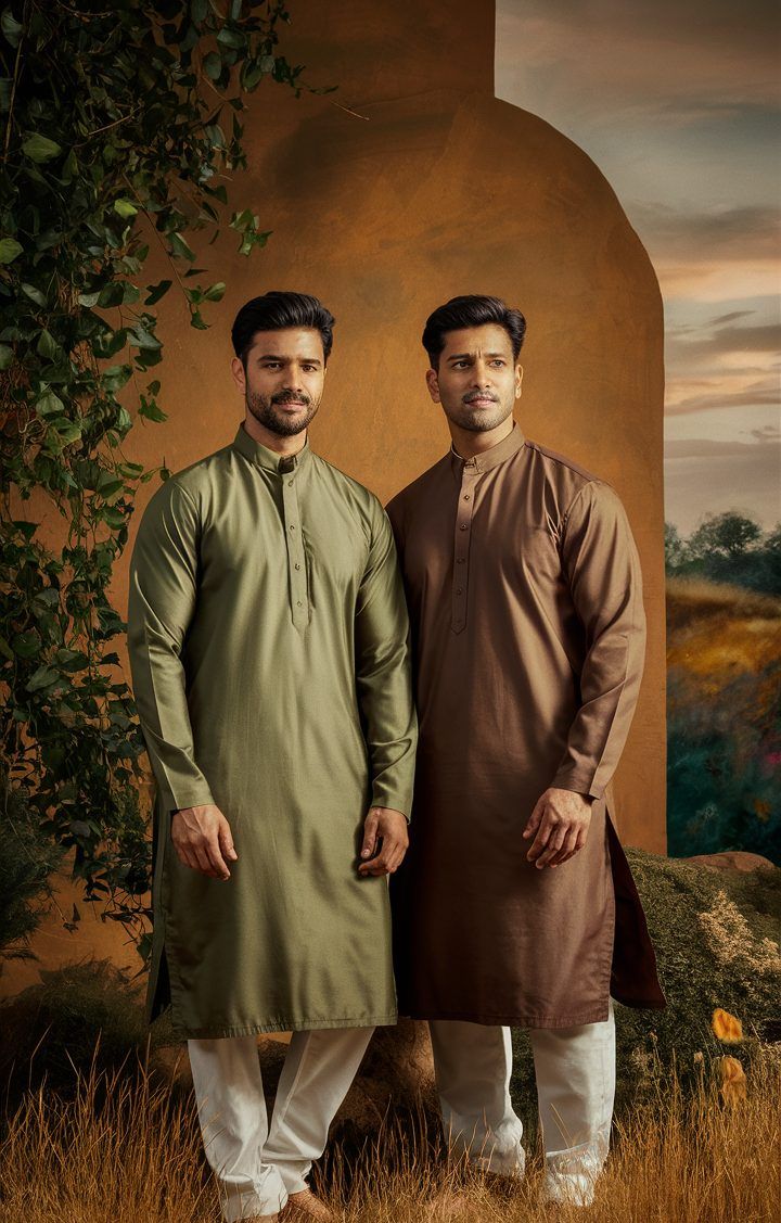 Two men in traditional kurtas